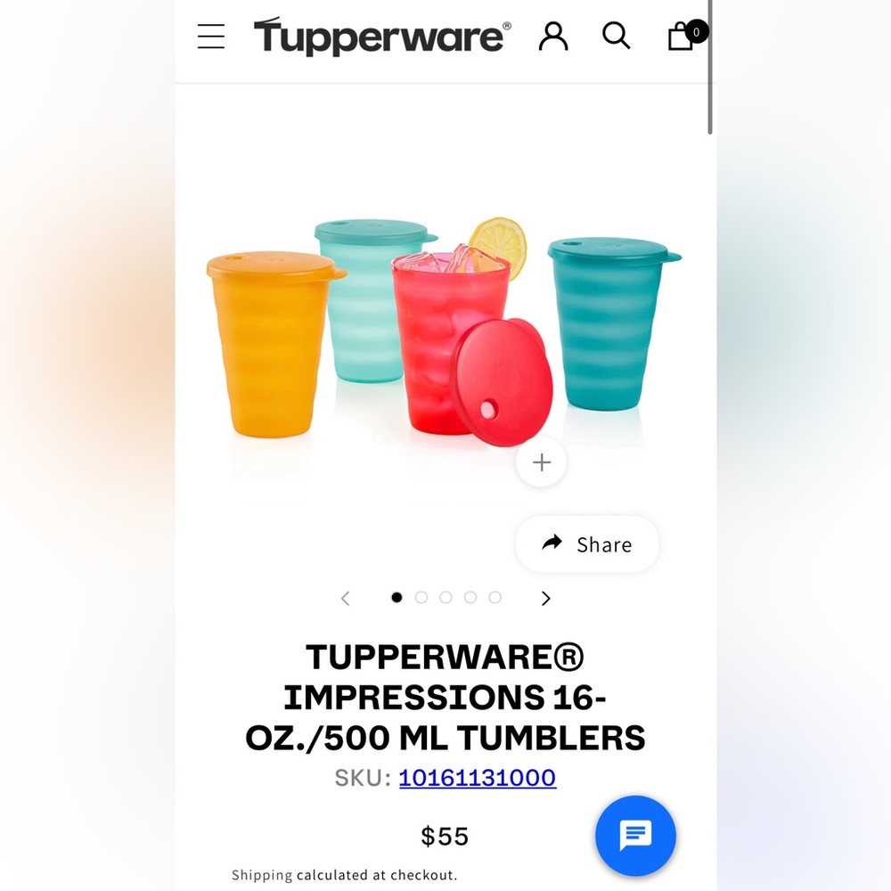 Tupperware tumblers